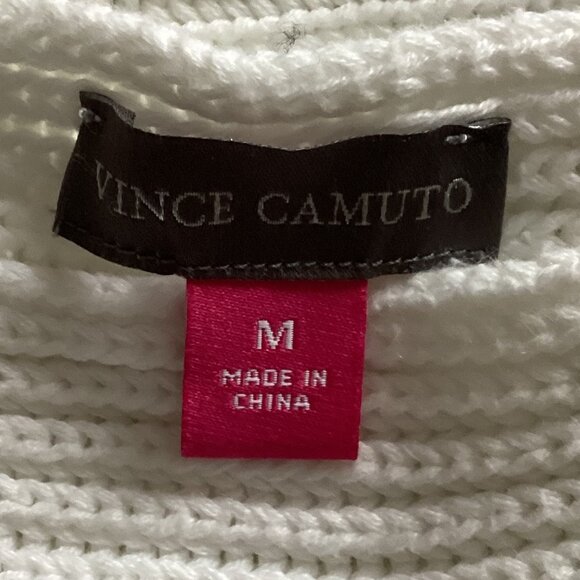 Vince Camuto Women's White Knit Sweater Tunic Boatneck Oversized Size M Long - Picture 7 of 8